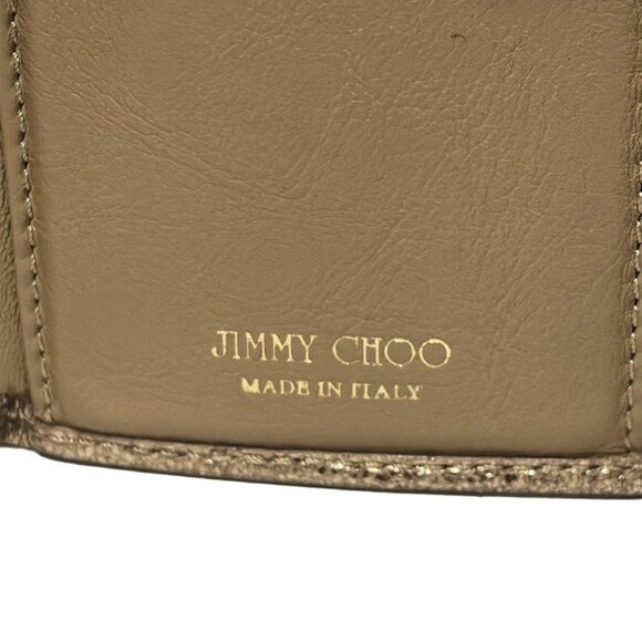 JIMMY CHOO - Gold Leather Trifold Wallet - Picture 5 of 5